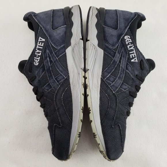 Asics Gel Lyte V Sneaker Mens 9.5 Black Gray Leather Lace Up Athletic Shoe H7AVQ - Picture 7 of 11